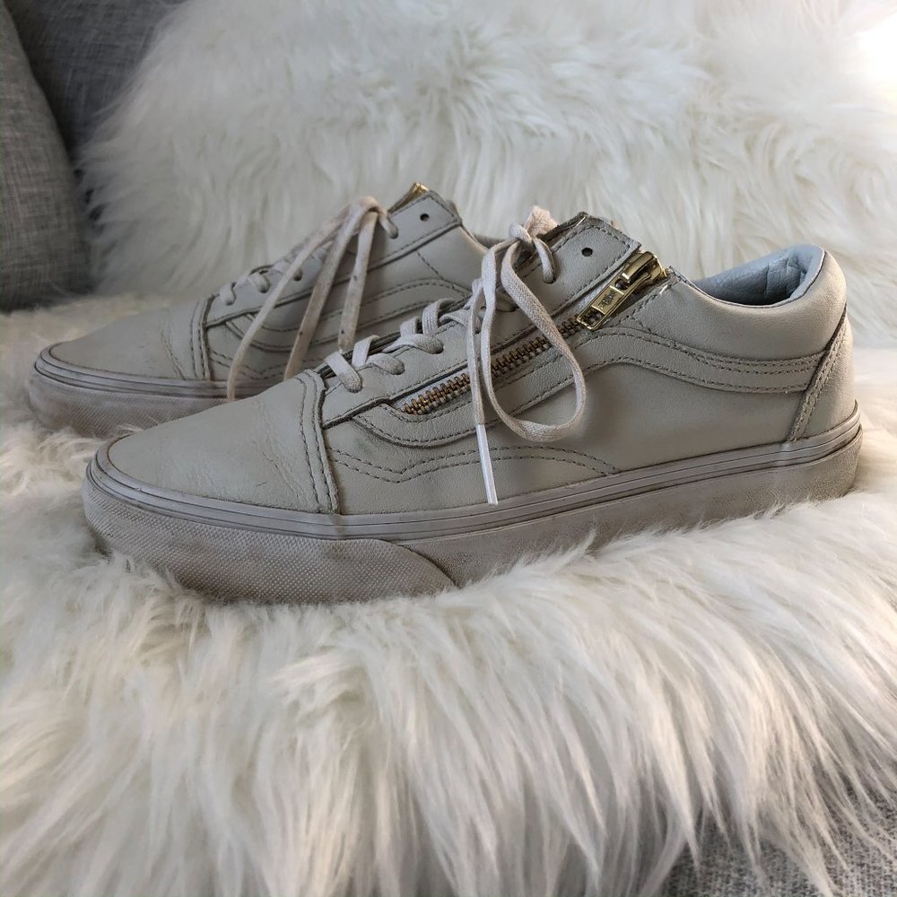 Off White Leather Vans
